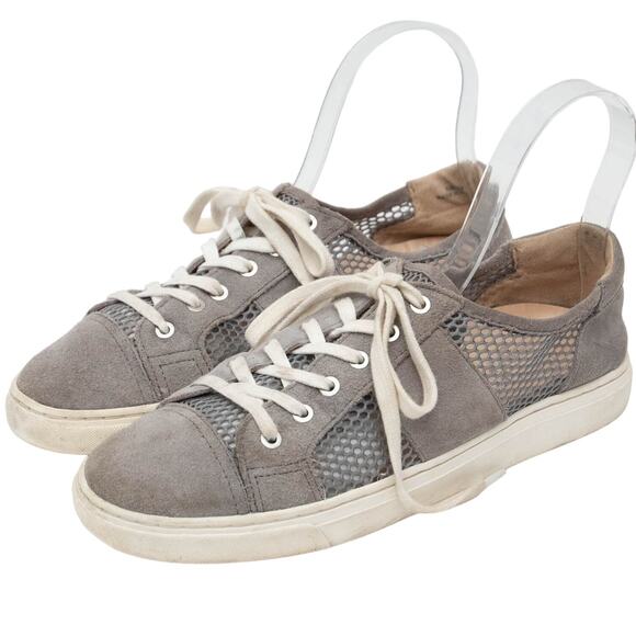 Vince Camuto Gray Suede Breya Mesh Sneakers Size 9.5 - Picture 1 of 11